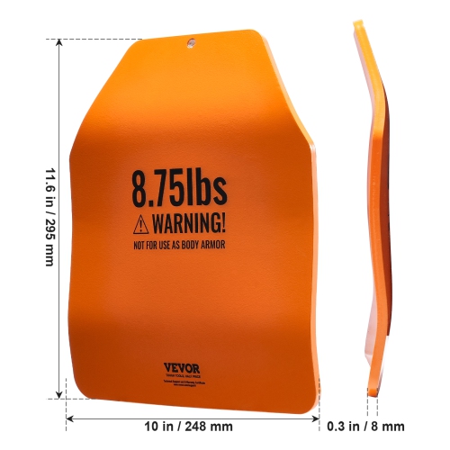 VEVOR 8.75 LB Pair Curved Weight Vest Plates, Premium Steel, Ergonomic Contour Fit – for WODs, Additional Weight for Weight Vests, for Strength