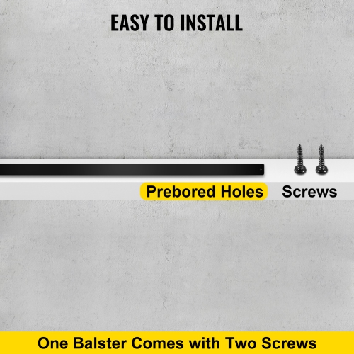 VEVOR 76 Pack Deck Balusters, Metal Deck Spindles, 29.5"x1"x0.2" Staircase Baluster with Screws,Aluminum Alloy Deck Railing for Wood and Composite