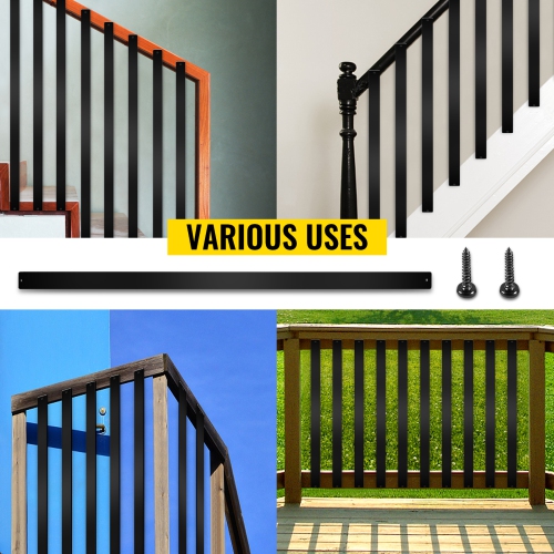 VEVOR 76 Pack Deck Balusters, Metal Deck Spindles, 29.5"x1"x0.2" Staircase Baluster with Screws,Aluminum Alloy Deck Railing for Wood and Composite