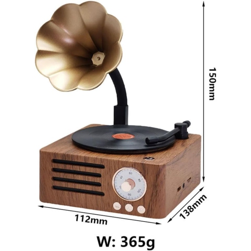 Haut-parleur Bluetooth rétro Vintage avec Bluetooth 5,0, 10H Playtime, Bass Boost, TF/AUX - Haut-parleur sans fil portatif pour la maison et