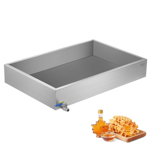 VEVOR 22.4 Gallon Maple Syrup Evaporator Pan, 325 Cups of 8.8oz Maple Syrup, Flat Pan with 1 Valve and 3 Heating Methods, 304 Stainless Steel Maple