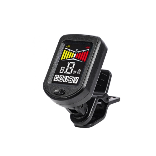 Clip-On Guitar Tuner Rechargeable with LCD Color Screen Rotatable Chromatic Tuner for Guitar, Bass, Ukulele, Violin