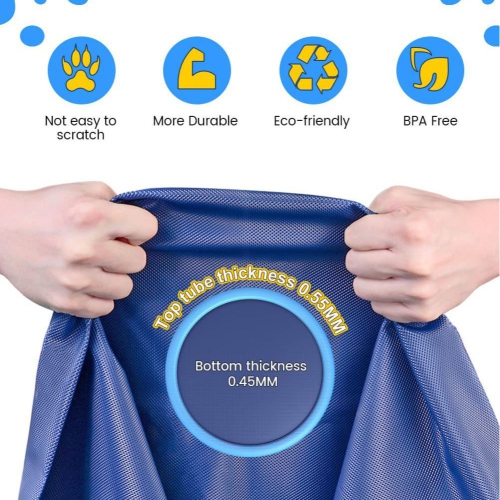 Large Dog Pool, D150cm/59in Foldable Dog Pool, Splash Pad Dog,Non-Slip Water Play Mat, Summer Toy for Outdoor Garden