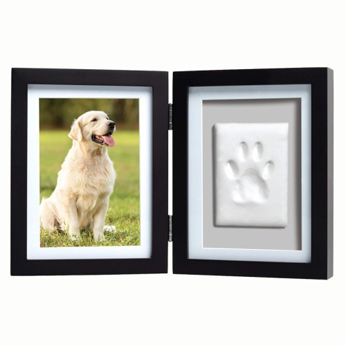 Le cadre souvenir photo et imprimé de patte peut contenir 4 photos 6&nbsp;po – trousse d'impression d'argile commémorative – pour chiens et chats –