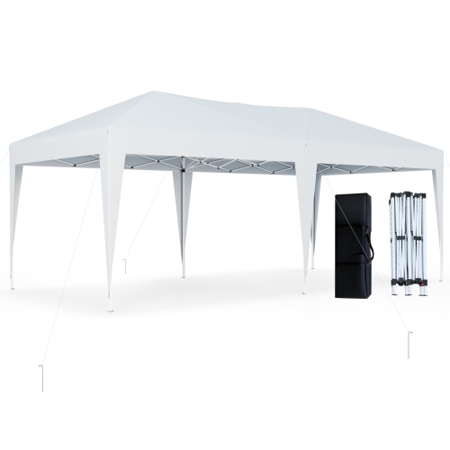 Gymax 10 x 20 FT Portable Gazebo Shelter w/12 Wind Ropes & 6 Ground Stakes Carrying Bag