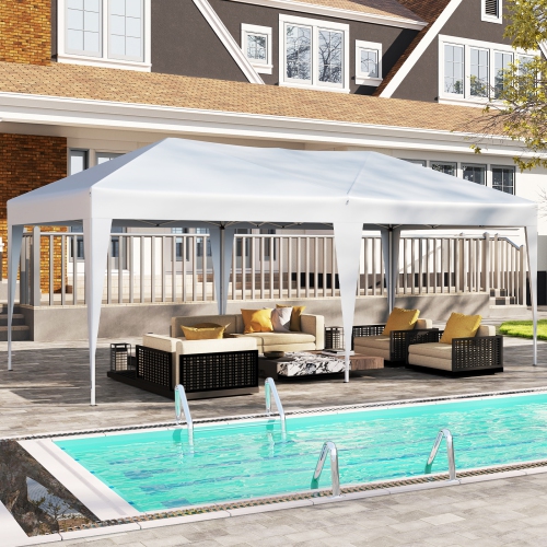 Gymax 10 x 20 FT Portable Gazebo Shelter w/12 Wind Ropes & 6 Ground Stakes Carrying Bag