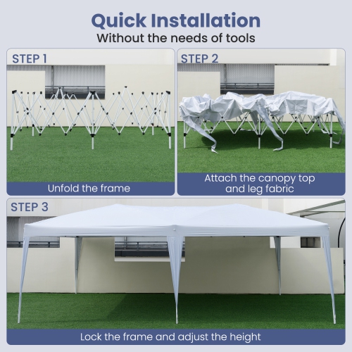 Gymax 10 x 20 FT Portable Gazebo Shelter w/12 Wind Ropes & 6 Ground Stakes Carrying Bag
