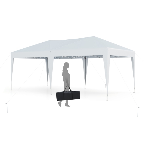 Gymax 10 x 20 FT Portable Gazebo Shelter w/12 Wind Ropes & 6 Ground Stakes Carrying Bag