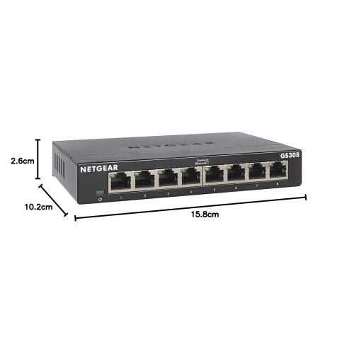 NETGEAR 8-Port Gigabit Ethernet Unmanaged Switch Home Network Hub, Office Ethernet Splitter, Plug-and-Play, Desktop or Wall Mount