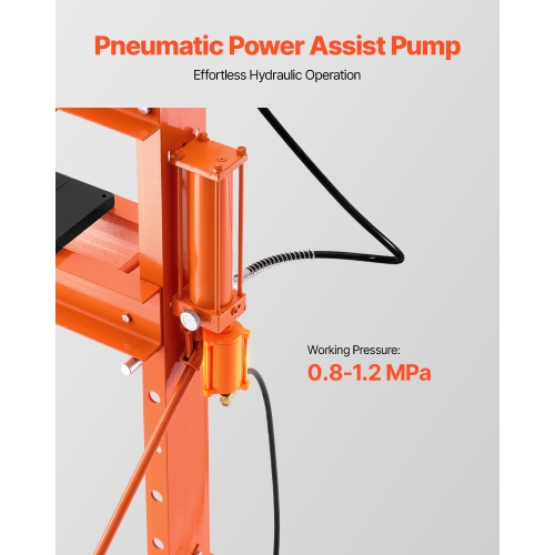 VEVOR Hydraulic Shop Press, 20 T H-Frame Pneumatic Shop Press with Press Plate, Stable Garage Floor Adjustable Hydraulic Press with Triangular