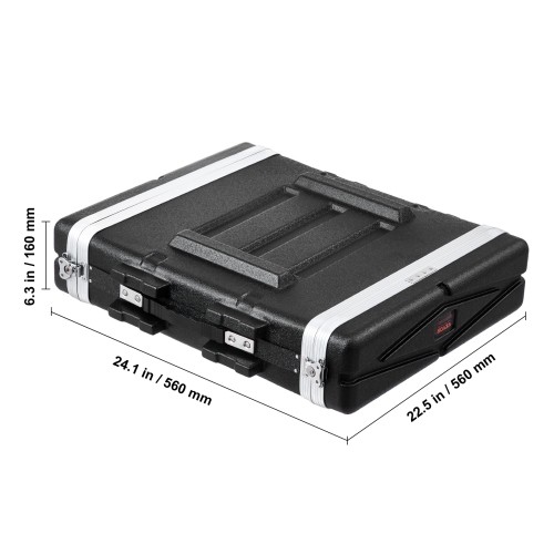 VEVOR 2U Rack Case, Standard 19 in Depth, Server Rack Cabinet with ABS Construction Handle Heavy-Duty Twist Butterfly Latches, Detachable Front &