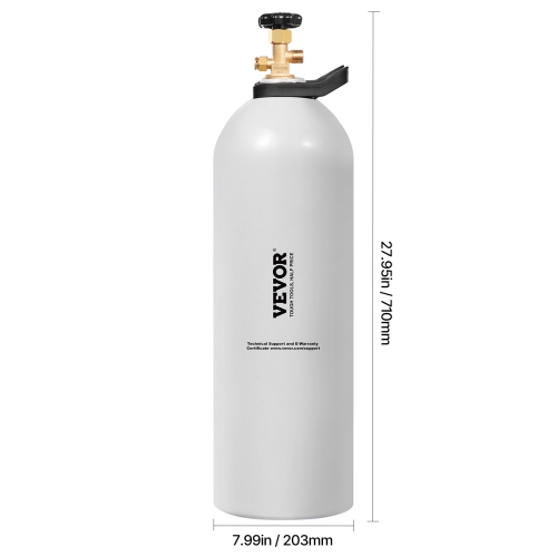VEVOR CO2 Tank, 20 lbs New Aluminum Alloy Cylinder, CO2 Air Tank with Spray Coating, CGA320 Valve, Handle & Adjustable Pressure,DOT & TC Approved