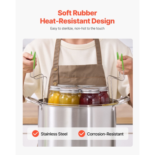 VEVOR 9 Pieces Canning Supplies Starter Kit, Stainless Steel Water Bath Canning Kit for Beginners, Canning Tools Set: Pot, Rack, Lid, Funnel, Tongs,