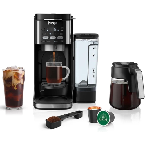 Refurbished - Ninja DualBrew Coffee Maker, Hot & Iced, Grounds & Pods, 9 Brew Sizes + 4 Pod Sizes, 60‑oz Removable Reservoir, Programmable & Keep
