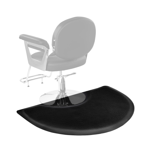 VEVOR  3 X 4 Ft Salon Mat for Hair Stylist, Semi-Circle, 1/2-Inch Thickened Anti Fatigue Floor Mat \w Round Cut Out, Easy-To-Clean Pvc Surface &