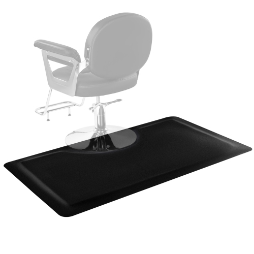 VEVOR  3 X 5 Ft Salon Mat for Hair Stylist, Rectangle Salon Chair Mat Anti Fatigue, 1/2" Thickened Pvc + Nbr Mat \w Round Cut Out, Anti-Trip Beveled