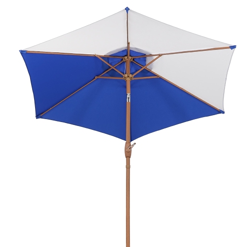 Ainfox 7.5ft Contrast Color Patio Umbrella Tilt Blue and White Without Umbrella base