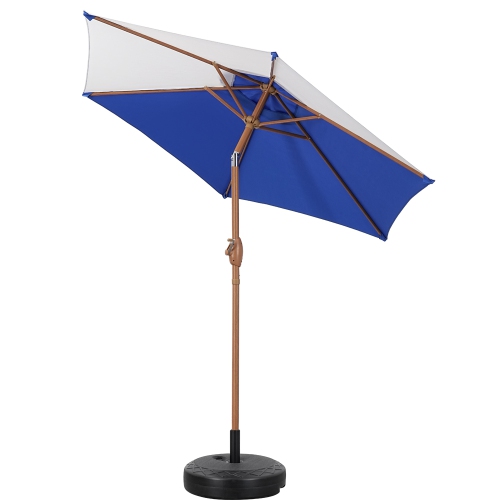 Ainfox 7.5ft Contrast Color Patio Umbrella Tilt Blue and White Without Umbrella base