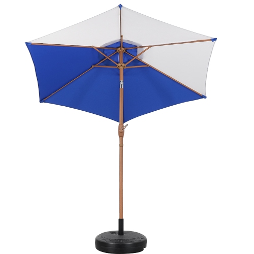 Ainfox 7.5ft Contrast Color Patio Umbrella Tilt Blue and White Without Umbrella base