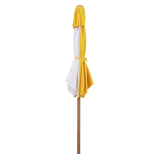 Parasol de patio droit multicolore 7.5&nbsp;pi d'Ainfox, jaune et blanc, sans base de parasol