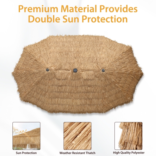 Parasol de table d'extérieur Tiki d'Ainfox 13&nbsp;pi avec lumières DEL