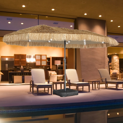 Parasol de table d'extérieur Tiki d'Ainfox 13&nbsp;pi avec lumières DEL