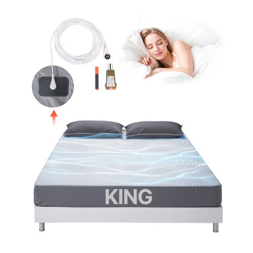 VEVOR 78 x 80 x 13 in Grounding Sheets, King Size, 95% Cotton + 5% Pure Silver Fiber, Earth Grounded Fitted Bed Sheets, with Grounding Cord & Tester,