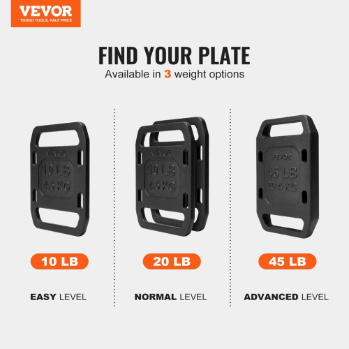 VEVOR 45LB Cast Iron Ruck Weight, Single Ruck Plate – for Rucking, Solid Ruck Plate Weight for Rucking, Swings, Squat, Strength Training,