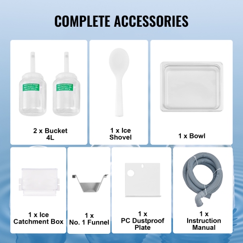 VEVOR 507LBS/24H Commercial Snowflake Ice Machine, Stainless Steel Ice Shaver Machine, Electric Snow Cone Maker, Air Cooling System for Rapid Heat