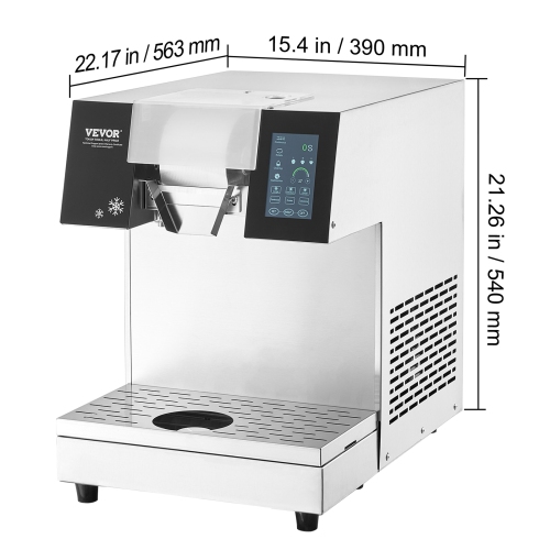 VEVOR 507LBS/24H Commercial Snowflake Ice Machine, Stainless Steel Ice Shaver Machine, Electric Snow Cone Maker, Air Cooling System for Rapid Heat