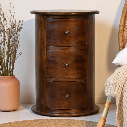 Artisan Furniture Solid Wood 3 Drawer Chestnut Drum