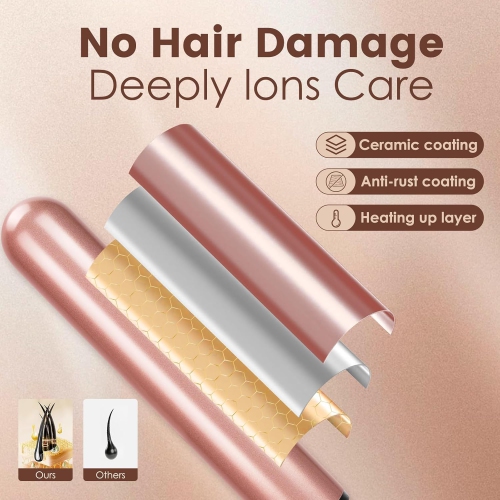 Ensemble de fer à friser 5 en 1 avec affichage de la température, ensemble de fer à friser avec 5 fers à friser en céramique, chauffage instantané,