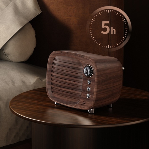 Haut-parleur radio FM Bluetooth rétro - Bluetooth 5,3, pile 2000&nbsp;mAh, temps de lecture 5 heures, design de boîte en bois de qualité supérieure -