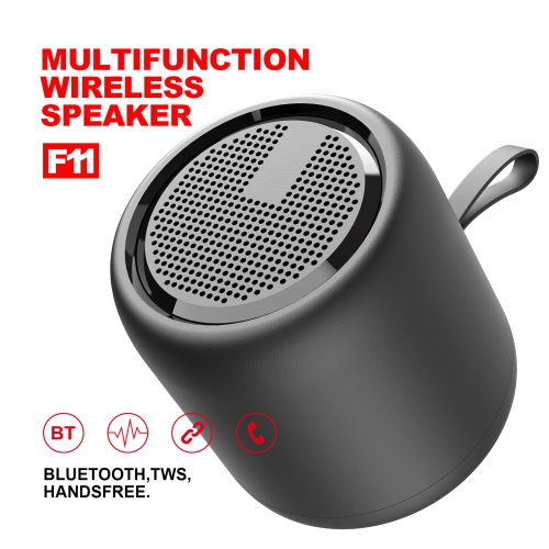 Bluetooth Speaker Outdoor Wireless TWS Mini Subwoofer Portable Speaker, Waterproof Bluetooth Speaker, True HiFi Sound - Black