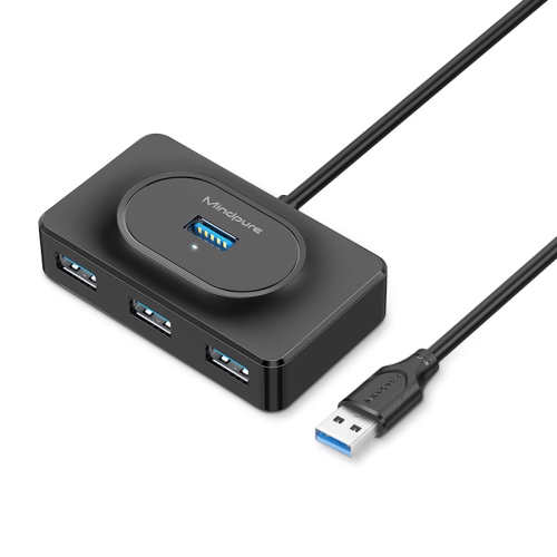 USB 3.0 high-speed hub hub one to four 4-port laptop hard drive expansion dock USB splitter - 1.5 meters 4-port USB 3.0 square hub US014 black