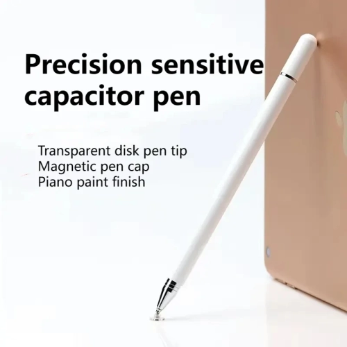 Magnetic single-use capacitive touch pen, transparent disc touch screen stylus, mobile phone tablet stylus - black