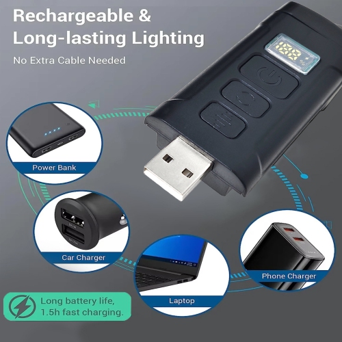 Eye protection LED charged display multifunctional reading book clip light, intelligent control night light, waterproof 9h continuous lighting - white