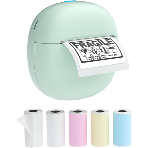 HD Printer, Inkless Photo Maker for School Supplies and DIY Projects, Bluetooth Connected Portable Sticker Maker for Labels, Photos and Notes
