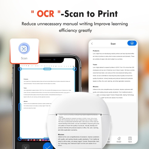 HD Printer, Inkless Photo Maker for School Supplies and DIY Projects, Bluetooth Connected Portable Sticker Maker for Labels, Photos and Notes