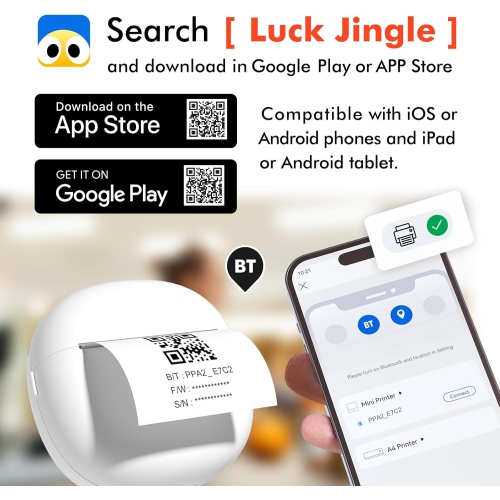 HD Printer, Inkless Photo Maker for School Supplies and DIY Projects, Bluetooth Connected Portable Sticker Maker for Labels, Photos and Notes