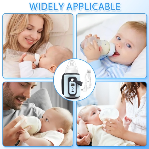 Chauffe-biberon, contenant chauffant pour lait bébé à 5 températures, chauffe-biberon USB portatif avec écran LED idéal pour la maison et les voyages