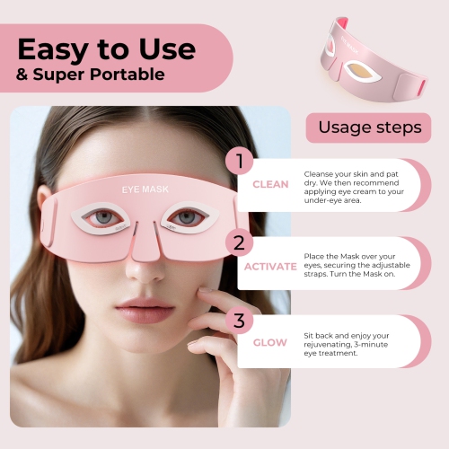 Eye Beauty Device Eye Bag Remover Eye-Red-Light-Therapy Massager Glasses for Dark-Circles Puffiness Eye-Strain-Relief