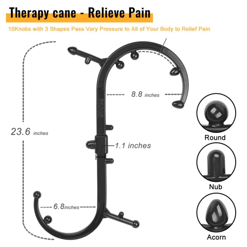 Trigger Point Massager for Neck and Back, Handheld Manual Self Massage Tool, Lower Back and Shoulder Massager, Myofascial Release
