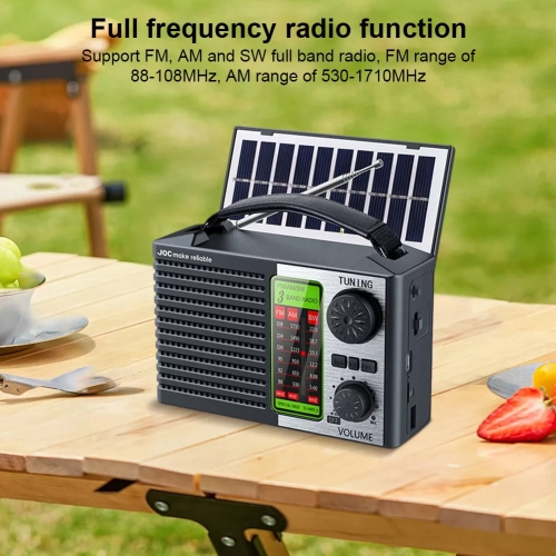 Radio solaire pleine bande + lampe de poche LED + haut-parleur Bluetooth Radio d'urgence