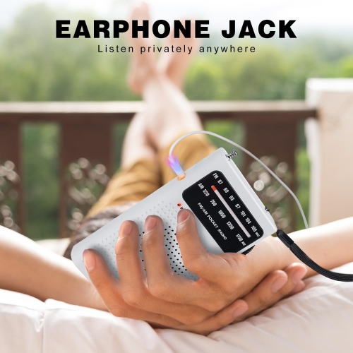 Seniors Full Band Radio Portable FM/AM Radio Mini Pocket Radio Pointer Knob Operated Radio with Speaker and Headphone Jack