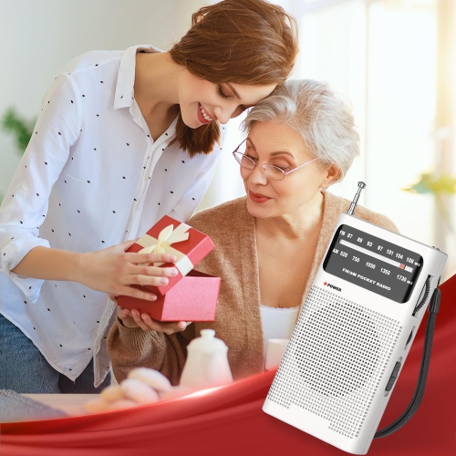 Seniors Full Band Radio Portable FM/AM Radio Mini Pocket Radio Pointer Knob Operated Radio with Speaker and Headphone Jack