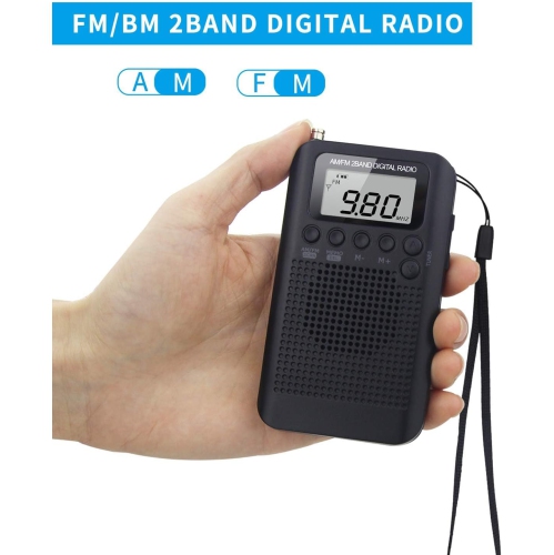 AM portatif ​​Radio FM de poche, mini radio stéréo personnelle avec syntonisation numérique, écouteurs, alarme et minuterie, idéal pour la marche, la