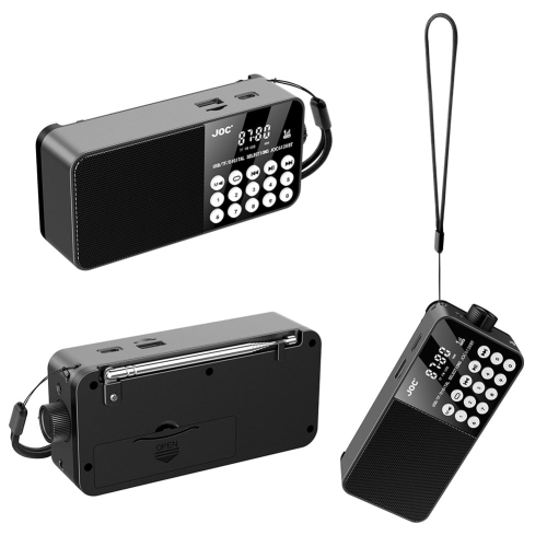 Digital key MP3 portable radio for the elderly, supports Bluetooth/TF card/U disk playback, FM frequency modulation, and has emergency lighting