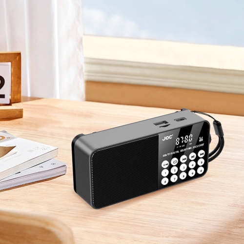 Digital key MP3 portable radio for the elderly, supports Bluetooth/TF card/U disk playback, FM frequency modulation, and has emergency lighting