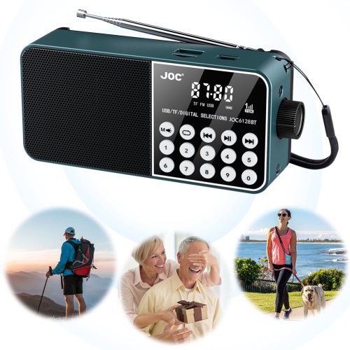 Digital key MP3 portable radio for the elderly, supports Bluetooth/TF card/U disk playback, FM frequency modulation, with emergency lighting function